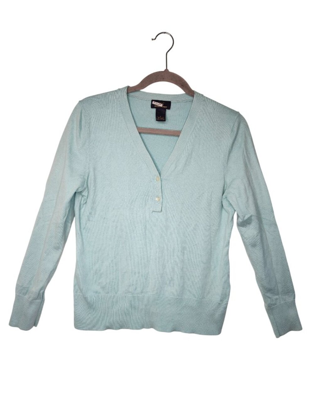 346 Brooks Brothers Blue Cashmere Blend V Neck Sweater Size Large